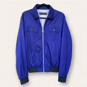 Dsquared2 Blue Italian Made Bomber Jacket Size Size L